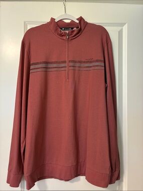 Travis Mathew Men's Half-Zip burgundy Pullover.